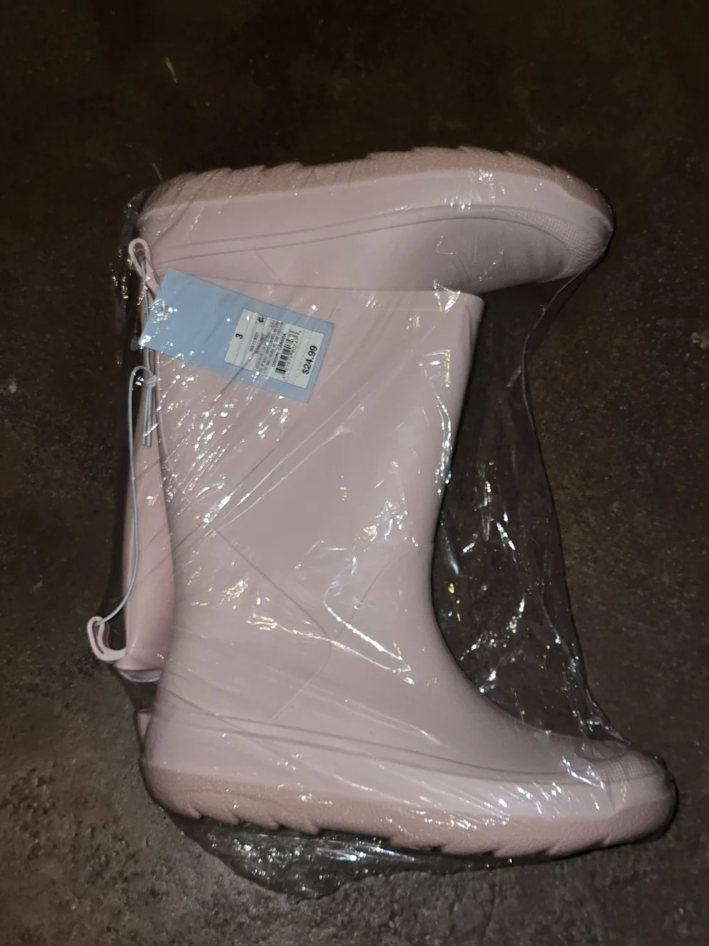 Cat & Jack Andy Rain Boots Blush Pink Size 3 Big Kids Waterproof NWT